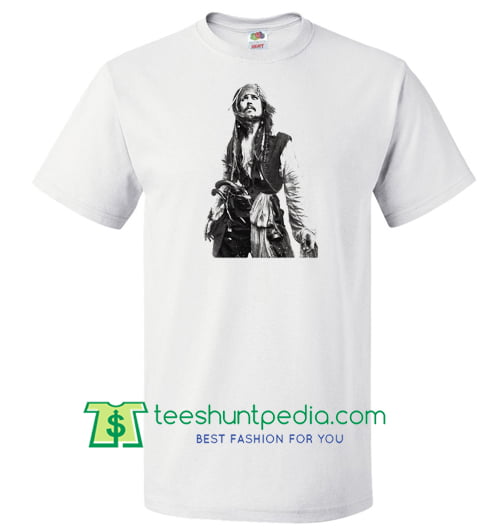 Captain Jack Sparrow Pirates Johnny Depp Pirate Captain White Crew Neck Unisex T Shirt Maker Cheap
