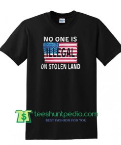 No One is Illegal on the Stolen Land Shirt, American Patriot Shirt, American Flag Shirt Maker Cheap