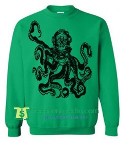 Deep Sea OCTOPUS DIVER Sweater Flex Fleece Pullover Classic Sweatshirt Maker Cheap