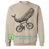 WHALE On A Bike Sweater, Gifts For Him Her Gift Ideas Whale Sweatshirt Boyfriend Bike Maker Cheap