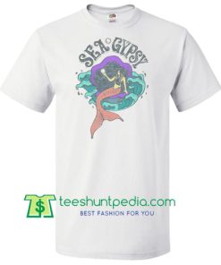 Womens Boho SEA GYPSY Mermaid Shirt, Beach Ocean Trendy Shirt, Bohemian Tee Shirt Maker Cheap