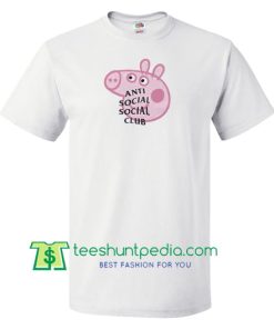 Anti Social Social Club Collab Peppa Pig Funny T Shirt gift tees adult unisex custom clothing Size S-3XL