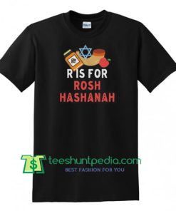 R Is For Rosh Hashanah T Shirt, Jewish New Year Holiday Symbols Shirt, Star Of David Apple & Honey Shofar Shirt gift tees adult unisex custom clothing Size S-3XL
