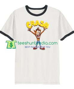 Crash Bandicoot Ringer T Shirt gift tees adult unisex custom clothing Size S-3XL