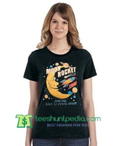 Moon Rocket T Shirt gift tees adult unisex custom clothing Size S-3XL
