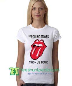The Rolling Stones 1975 US Tour T Shirt gift tees adult unisex custom clothing Size S-3XL