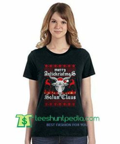 Merry Antichristmas Satan Claus Ugly T Shirt gift tees adult unisex custom clothing Size S-3XL