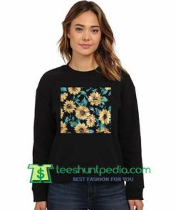 Sun Flowers Print Sweatshirt Maker Cheap