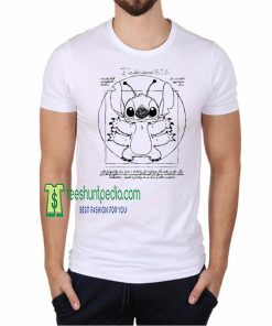 Vitruvian Stitch, Lilo and Stitch Disney Adult Unisex Tshirt Maker cheap