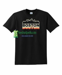 Boston Skyline Vintage Retro T-Shirt Gift Boston Massachusetts Maker cheap