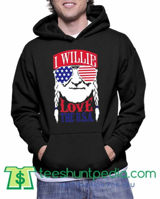 I Willie Love The USA Flag Hoodie