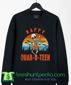 Cancel 2020 Quarantine Drunk Skeleton Halloween Sweatshirt