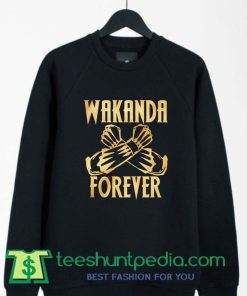 Wakanda Forever Salute Gold Shirt Black Panther Sweatshirt
